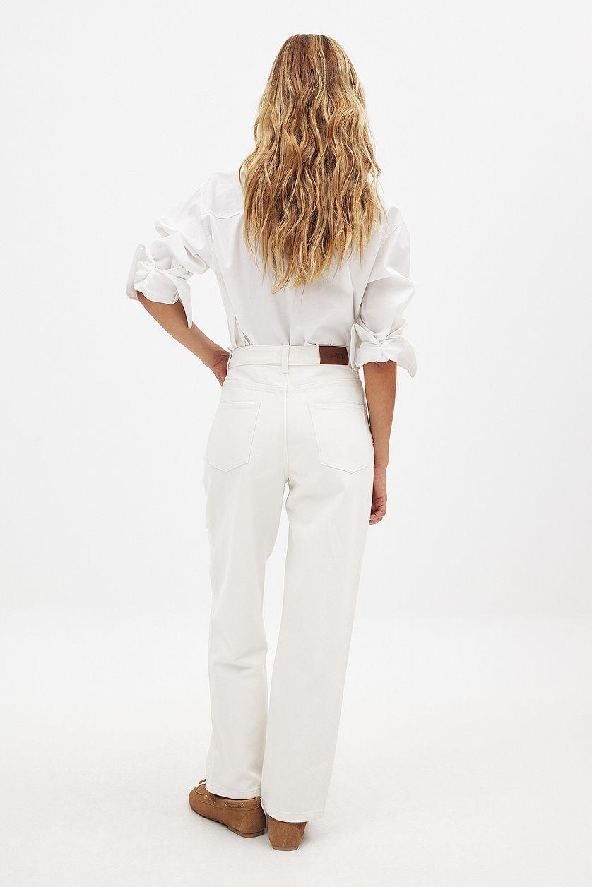 Cropped Scallop Detail Denim Product Image