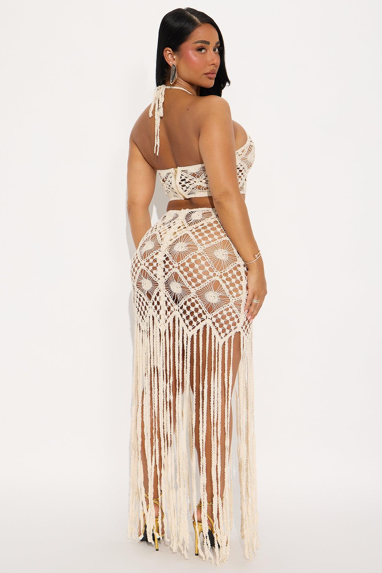 Kyhra Crochet Skirt Set - Natural Female Product Image