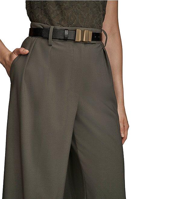 Donna Karan City Bi-Stretch Pleated Wide Leg Pants Product Image