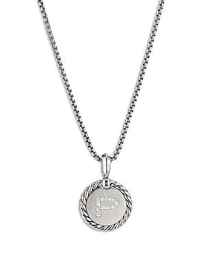 Womens Initial Charm Necklace in Sterling Silver Product Image