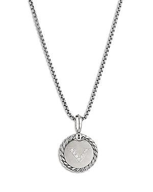 Womens Initial Charm Necklace in Sterling Silver Product Image