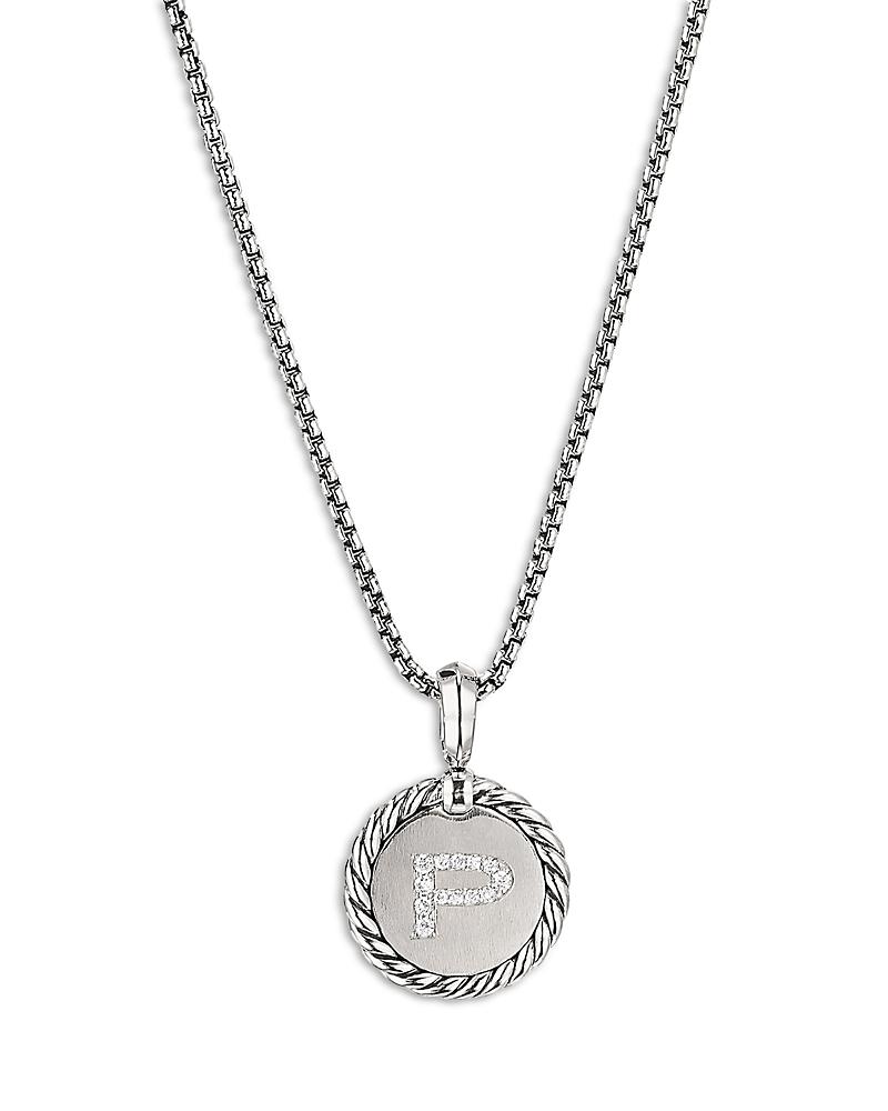 Womens Initial Charm Necklace in Sterling Silver Product Image