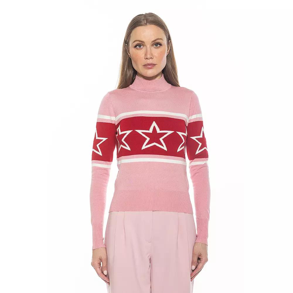 Women's ALEXIA ADMOR Lisa Long Sleeve Mockneck Sweater,  Product Image