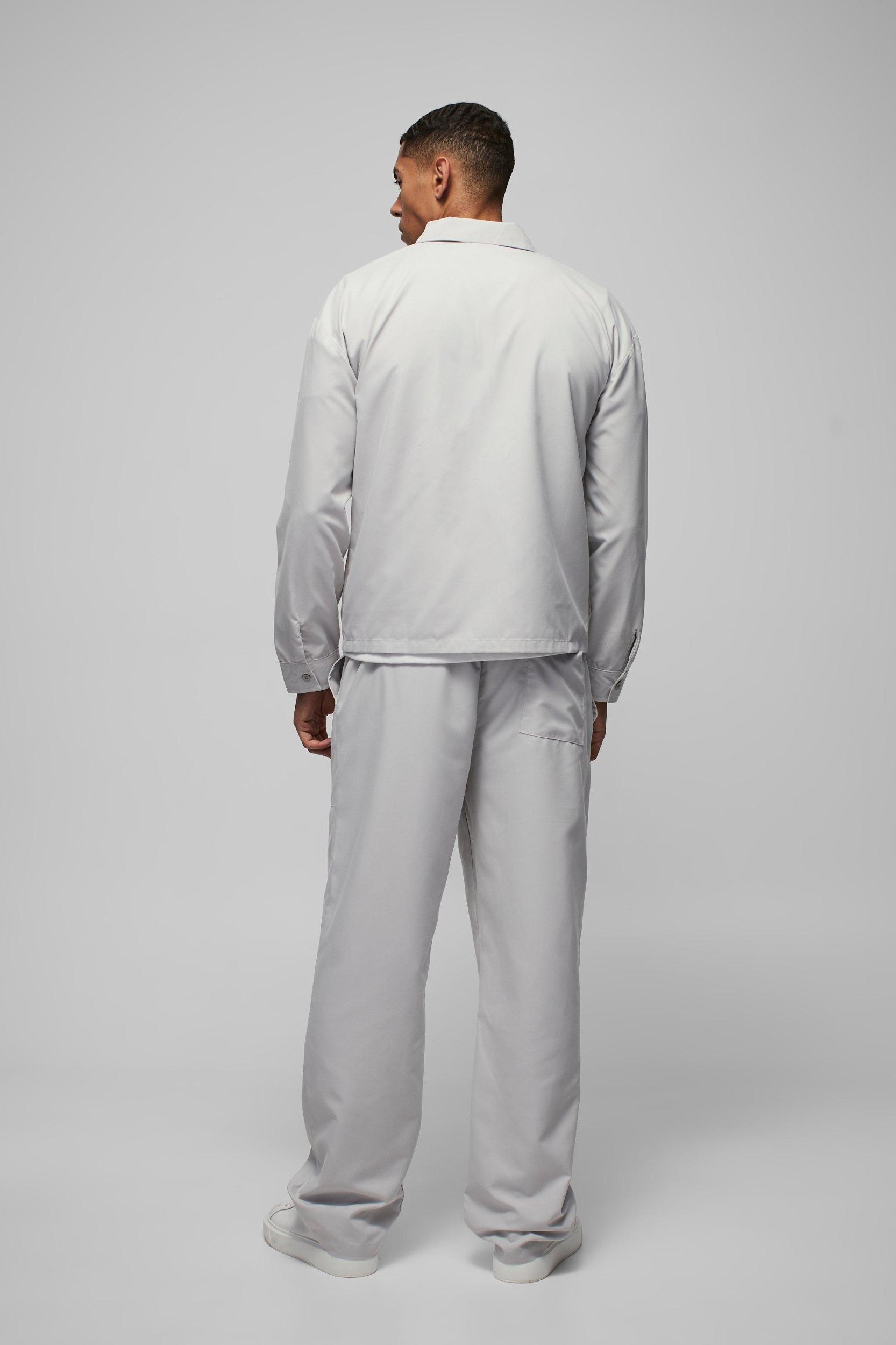 Regular Fit Pocket Detail Nylon Shirt Jacket | boohooMAN USA Product Image