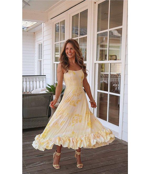 Gianni Bini x Shea Leigh Mills Chandler Sway Floral Sweetheart Neck Midi A-Line Dress Product Image