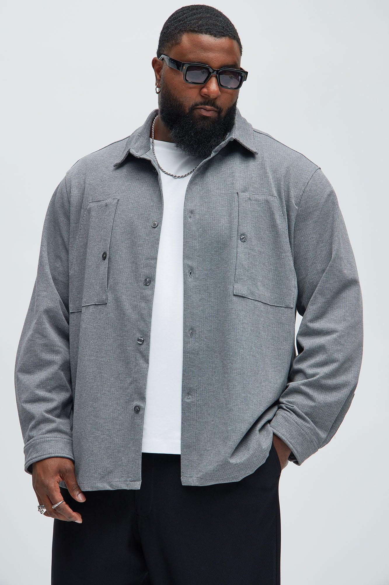 What U Need Stripe Button Up Shirt - Black/combo Product Image