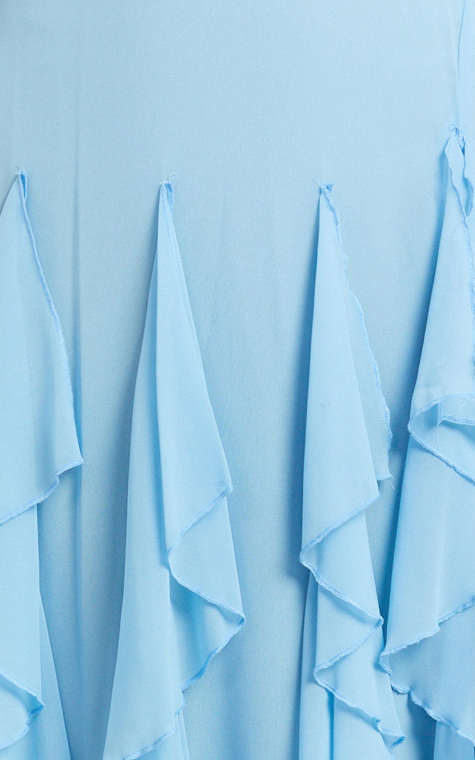 Maeve Maxi Dress - V Neck Ruffle Tier Slip Dress in Blue Product Image