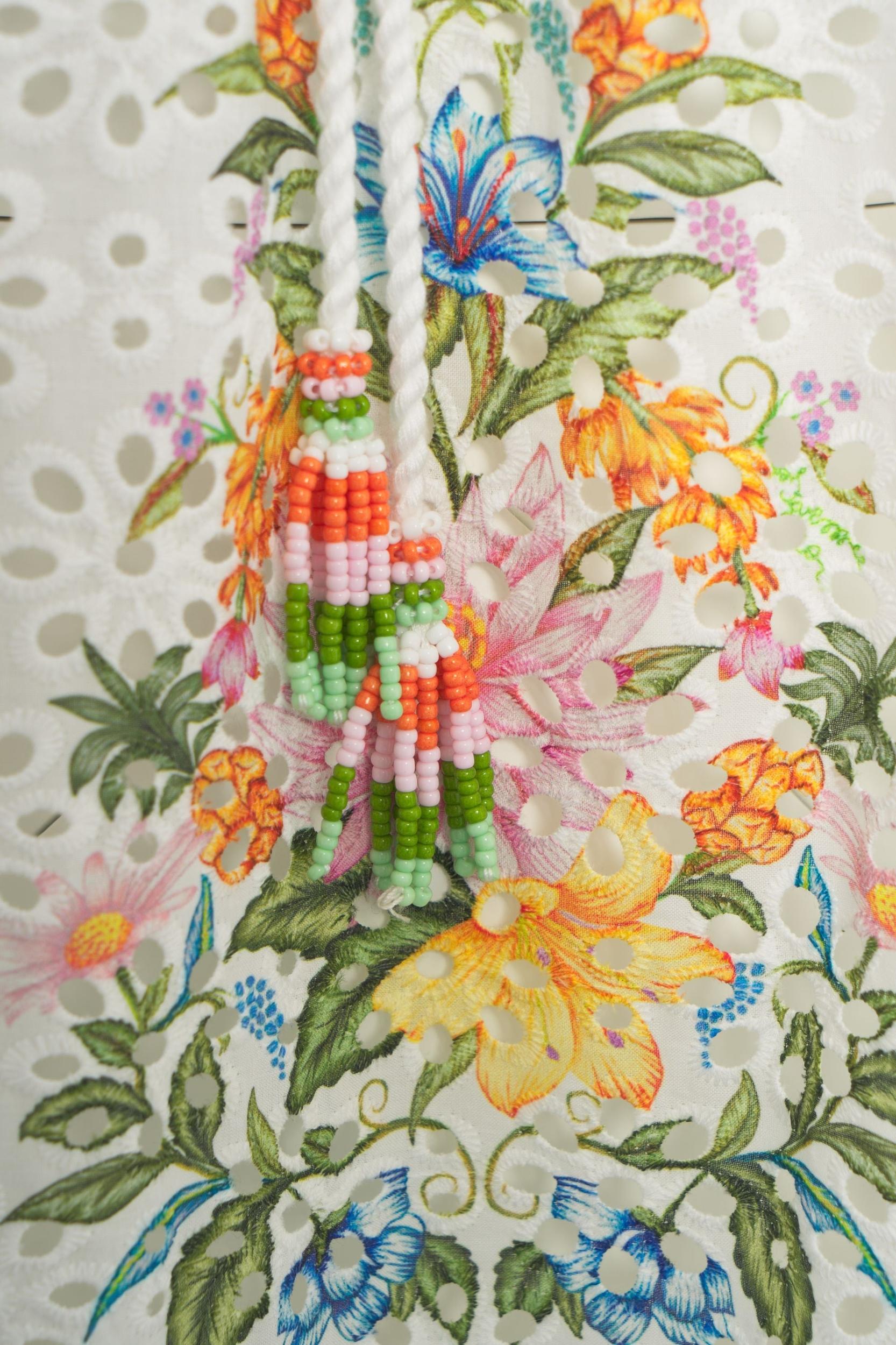 Mini dress with perforated embroidery Product Image