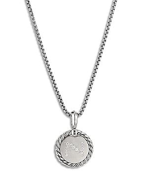Womens Initial Charm Necklace in Sterling Silver Product Image