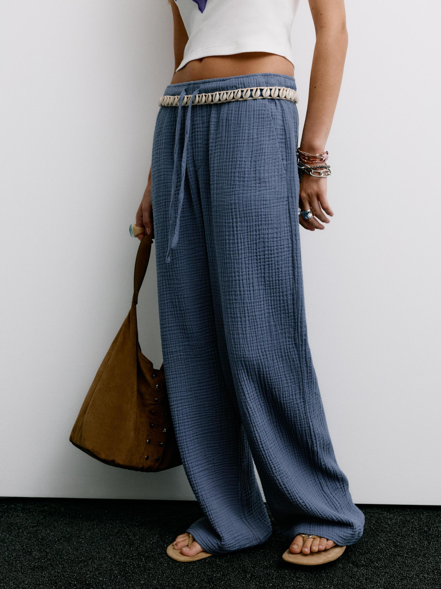 Rustic crepe trousers Product Image