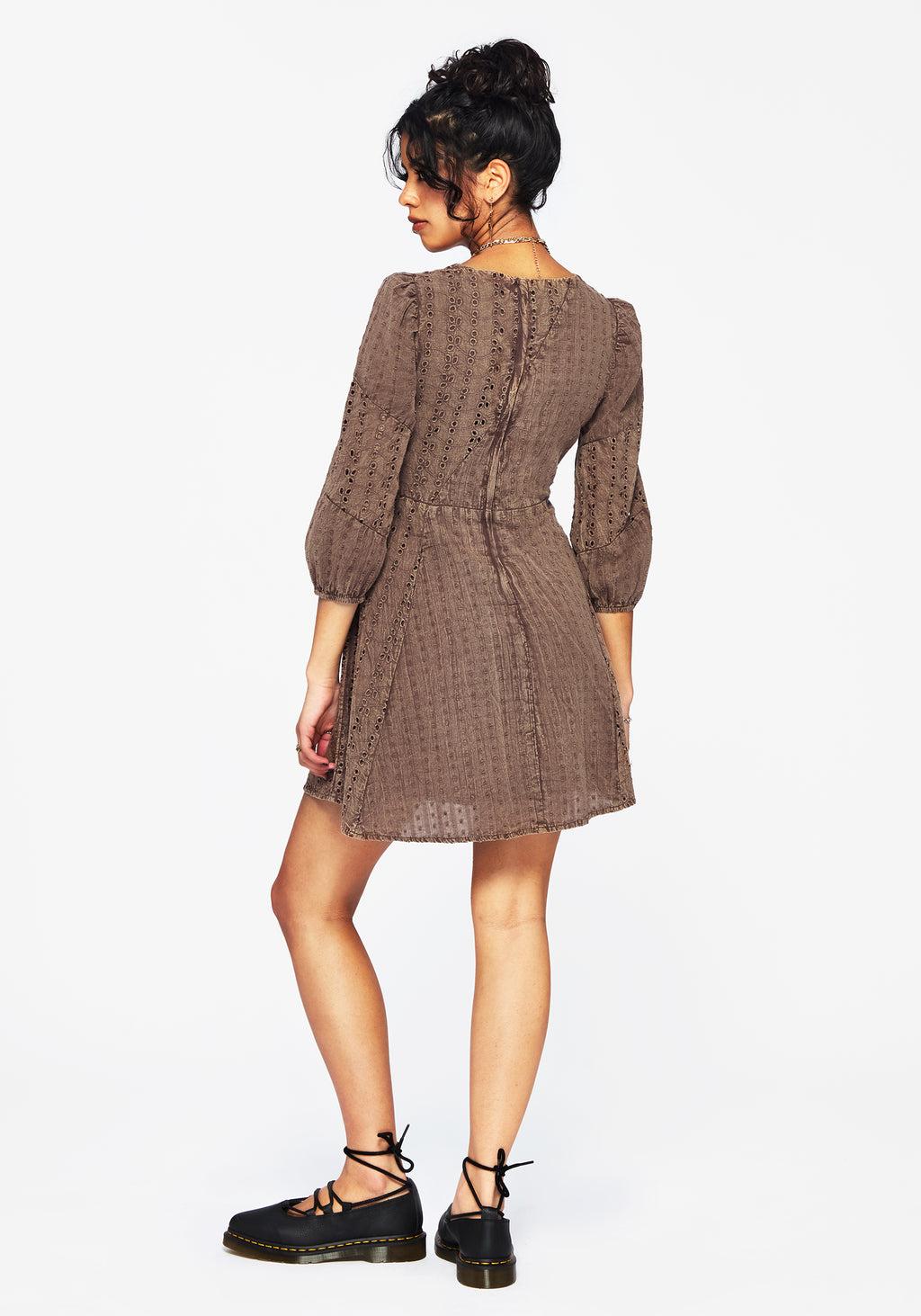 Summerisle Cotton Broderie Detail Mini Smock Dress Product Image