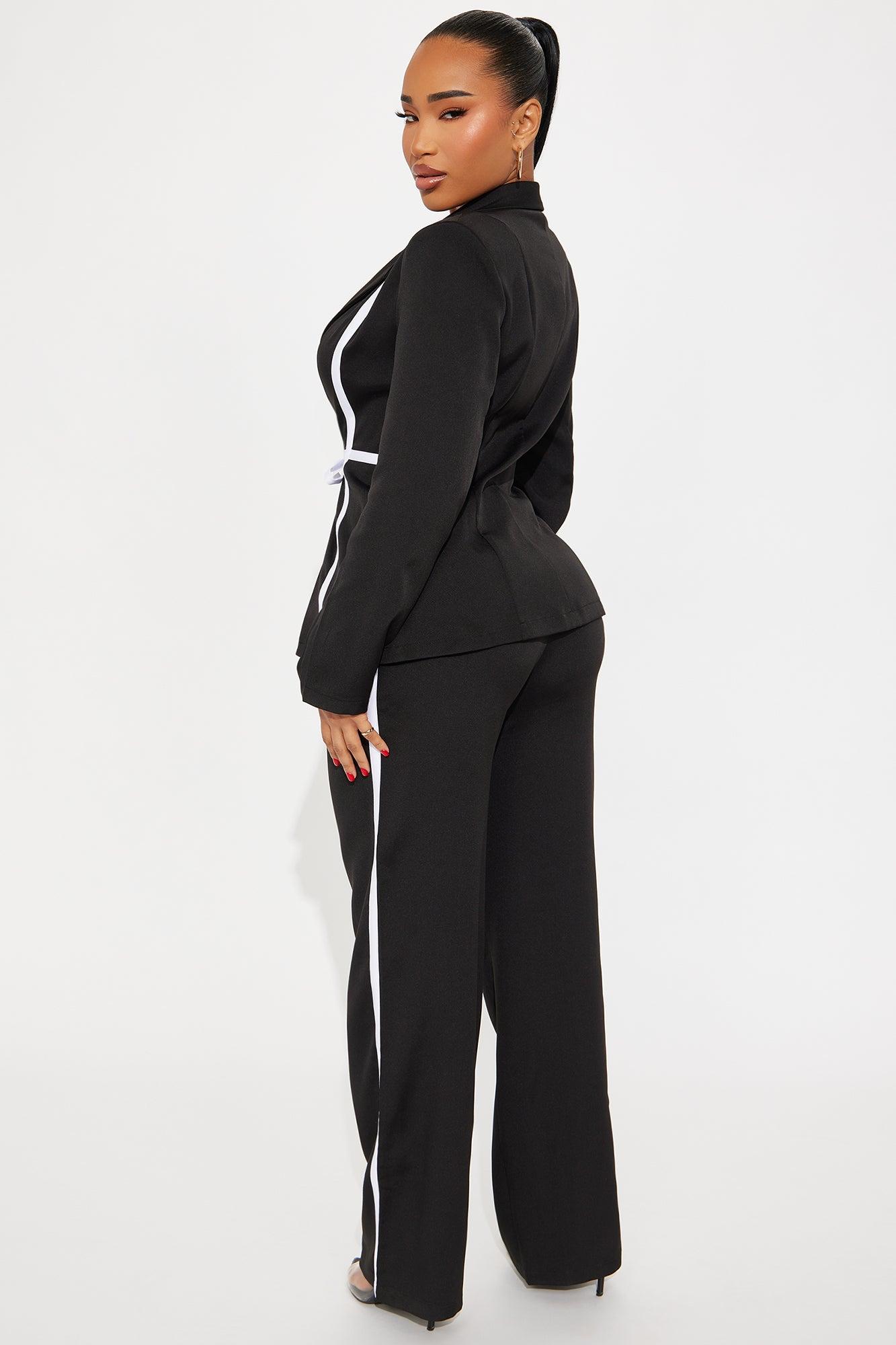 Leona Blazer Pant Set - Black/combo Product Image