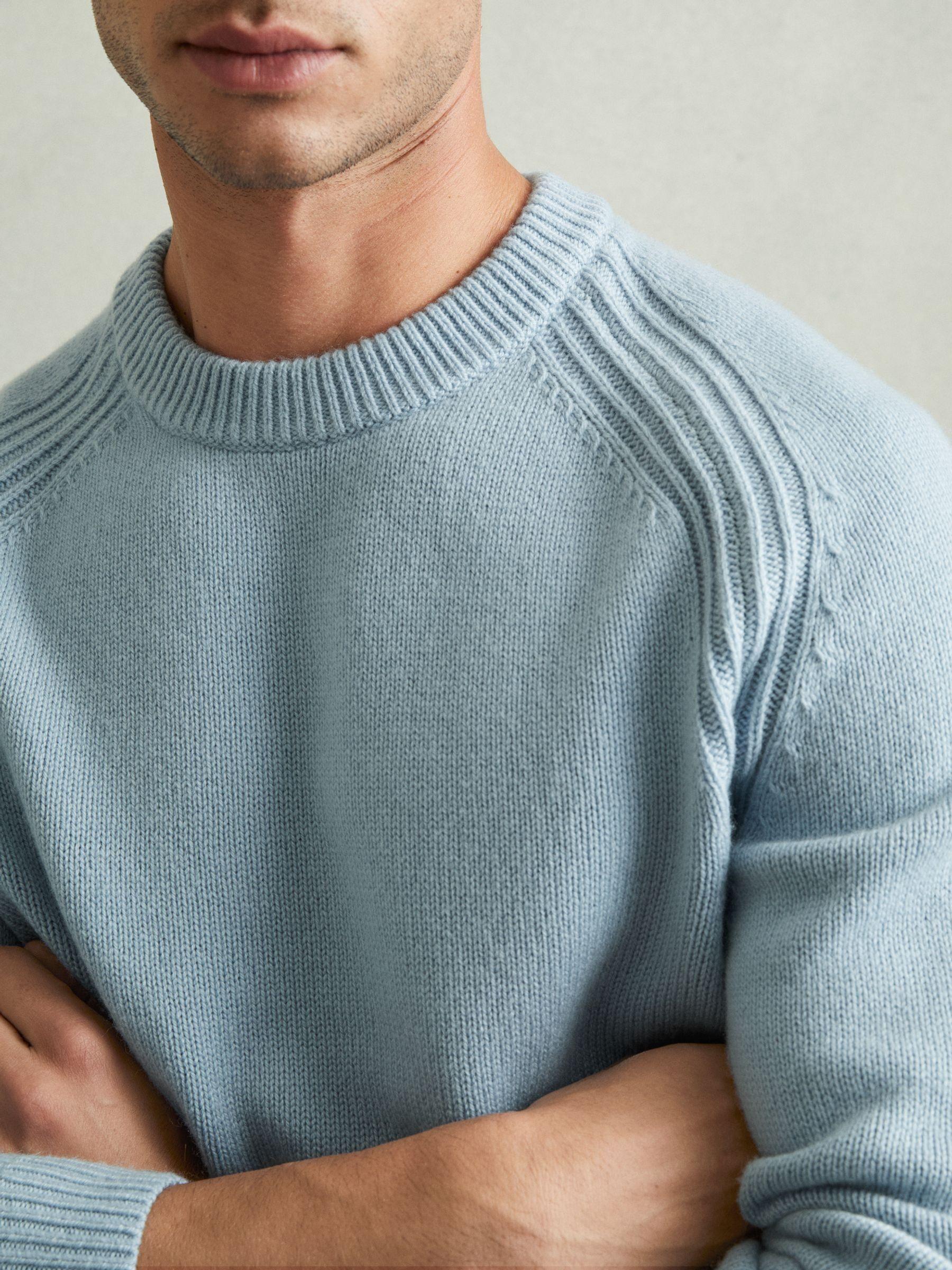 Wool-Blend Raglan-Sleeve Jumper in Soft Blue Product Image