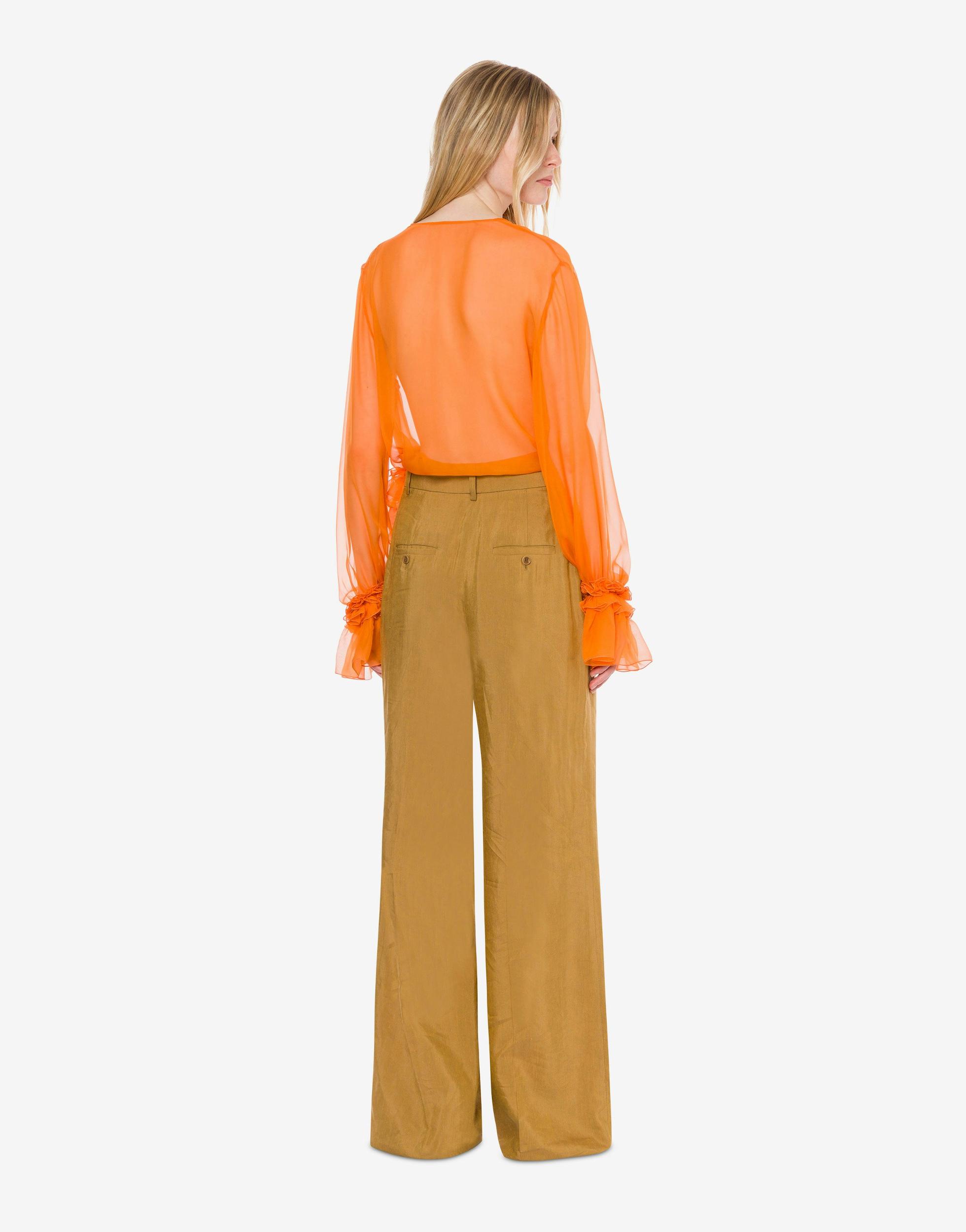 Organic chiffon blouse with small ruffles Product Image