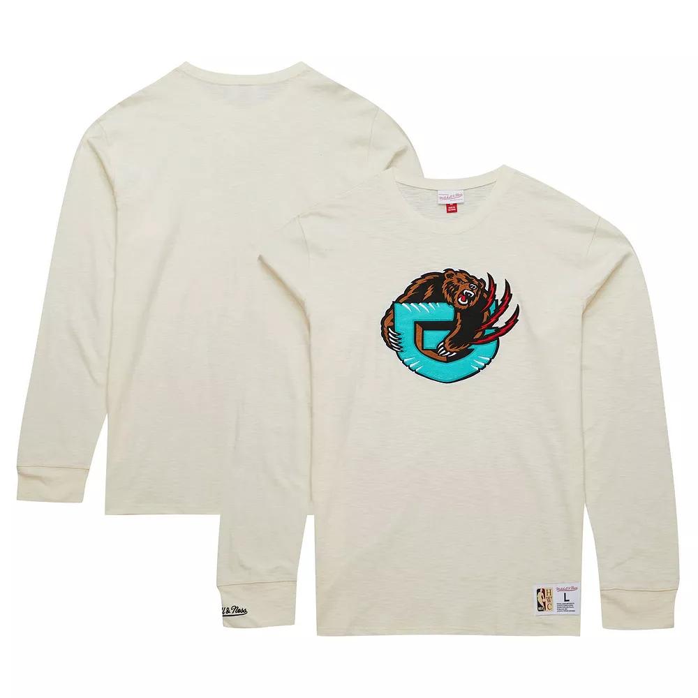 Men's Mitchell & Ness Cream Vancouver Grizzlies Hardwood Classics Vintage Long Sleeve T-Shirt, Size: 2XL, Nba Beige Product Image