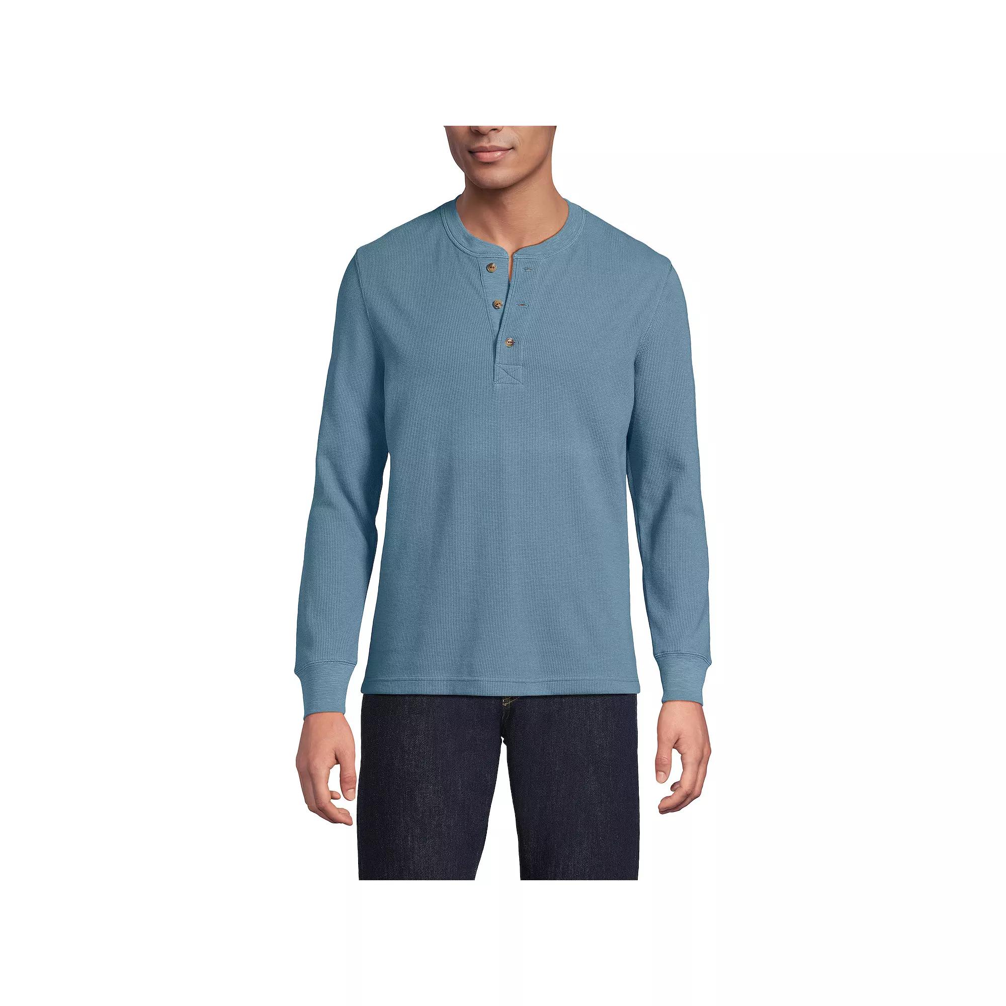 Men's Lands' End Comfort-First Regular-Fit Thermal Waffle Henley,  Product Image