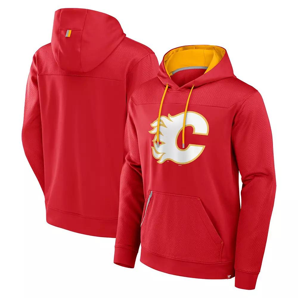 Men's Fanatics Red Calgary Flames Defender Pullover Hoodie,  Product Image