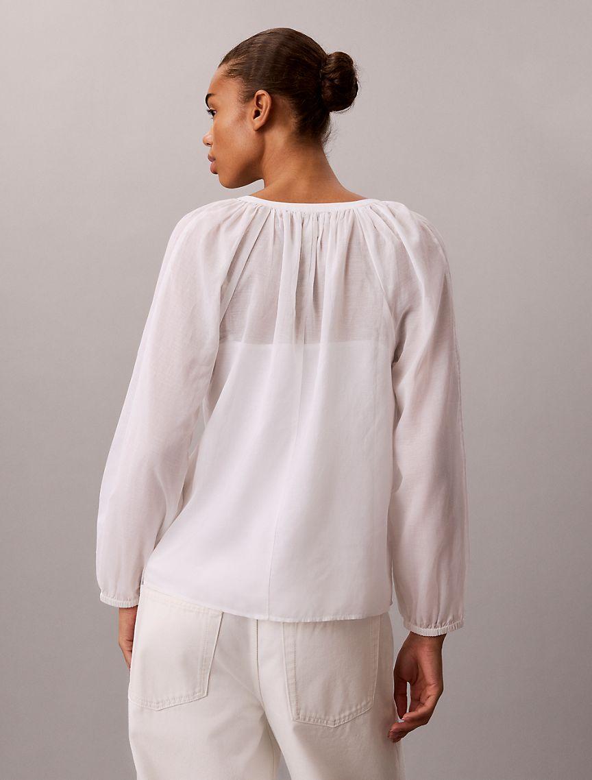 Light Cotton Blend Popover Top Product Image