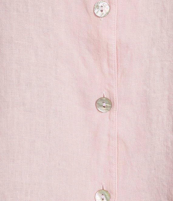 Bryn Walker Mirren Light Linen Point Collar Long Sleeve High-Low Oversized Shirt Product Image