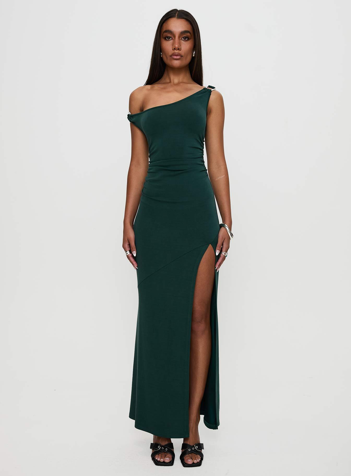 Rios One Shoulder Maxi Dress Green Product Image