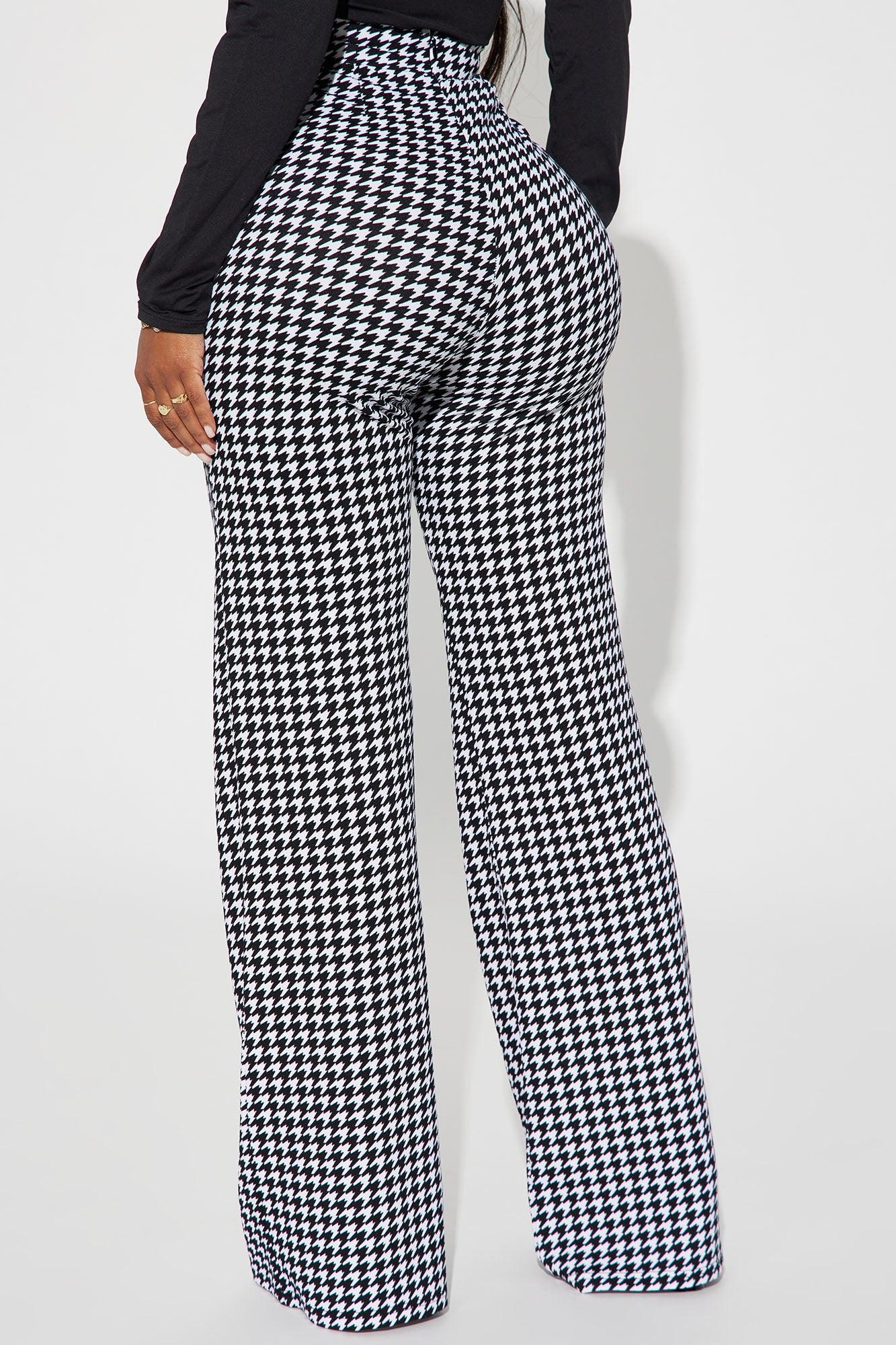 Victoria High Waist Dress Pant Houndstooth 35 - Black/White Product Image