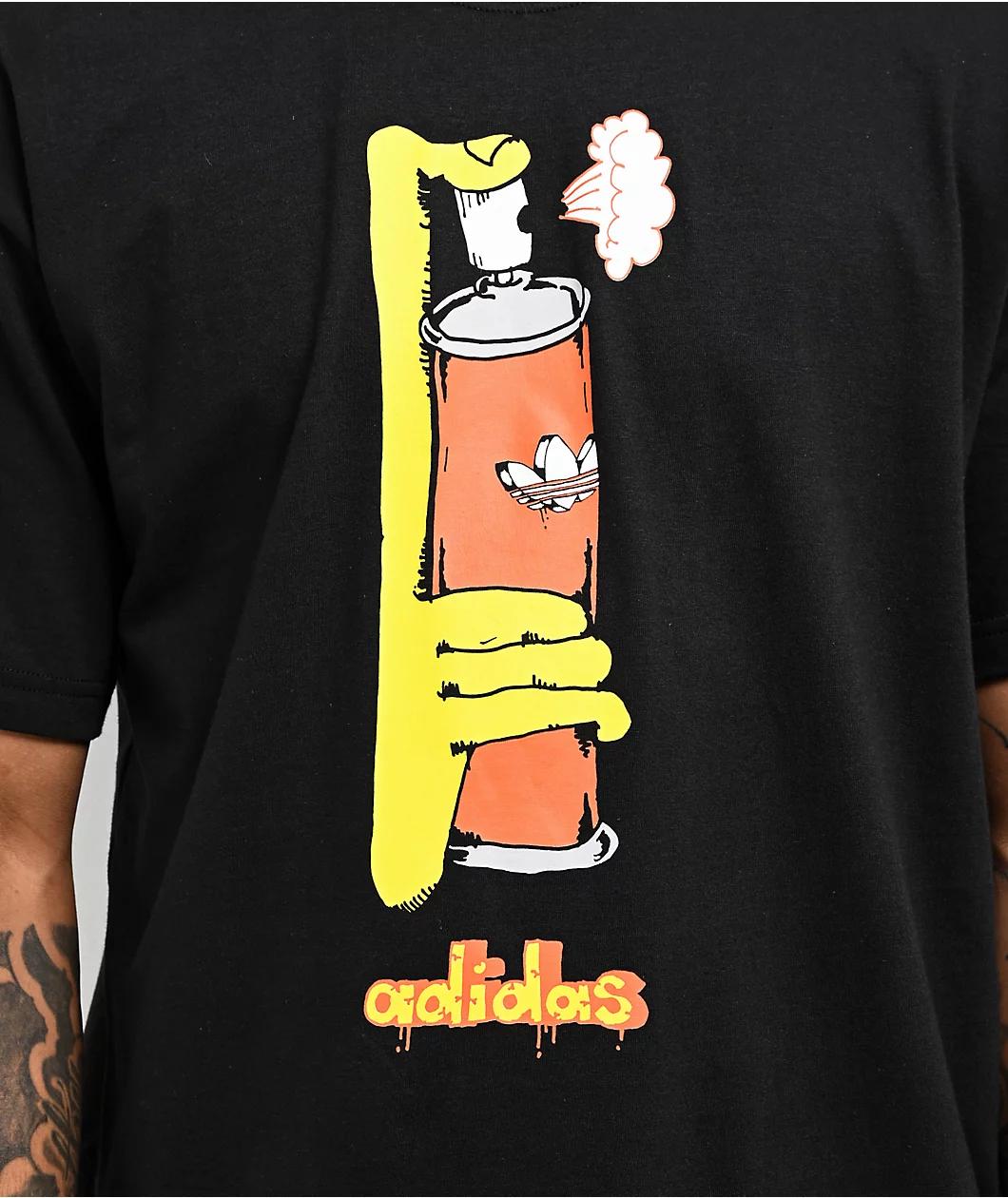 adidas Originals 3 Spray Black T-Shirt Product Image