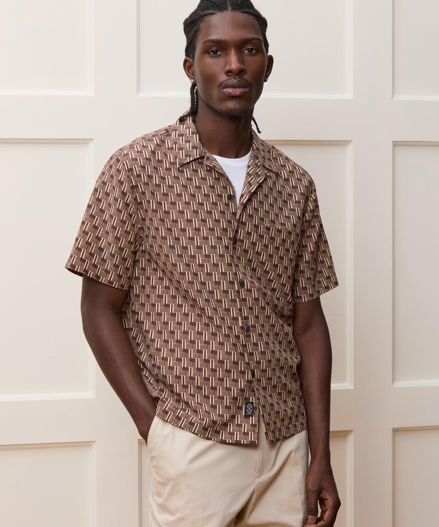 Cropped Silk-Cotton Camp Collar Shirt Product Image