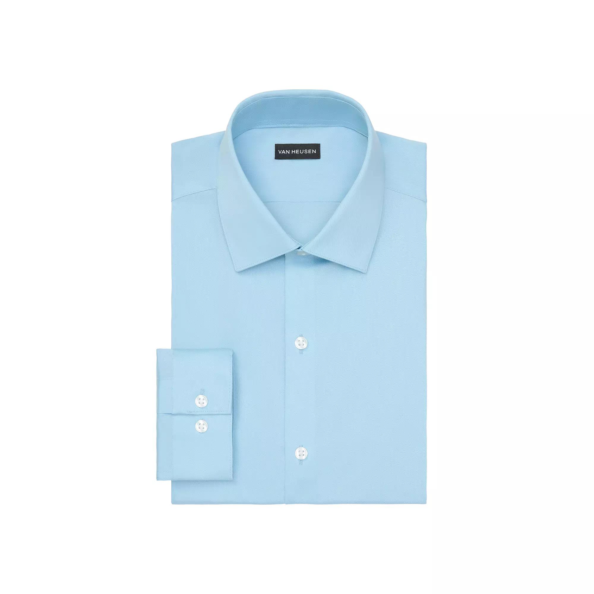 Men's Van Heusen Regular-Fit Ultra Wrinkle Free Dress Shirt, Size: Medium-32/33, Blue Product Image