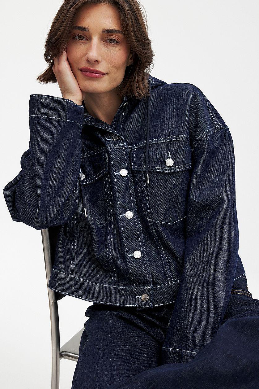Hooded Denim Jacket Product Image