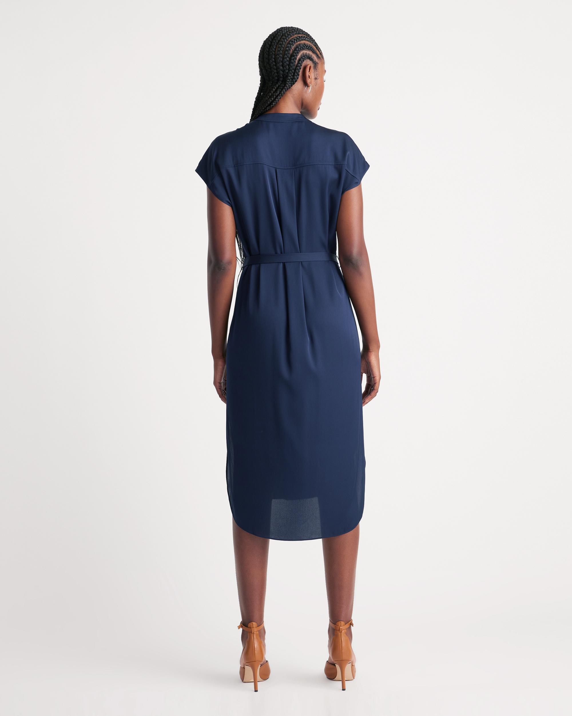 Quince | Women's Washable Stretch Silk Midi Shirt Dress Mulberry Silk Product Image