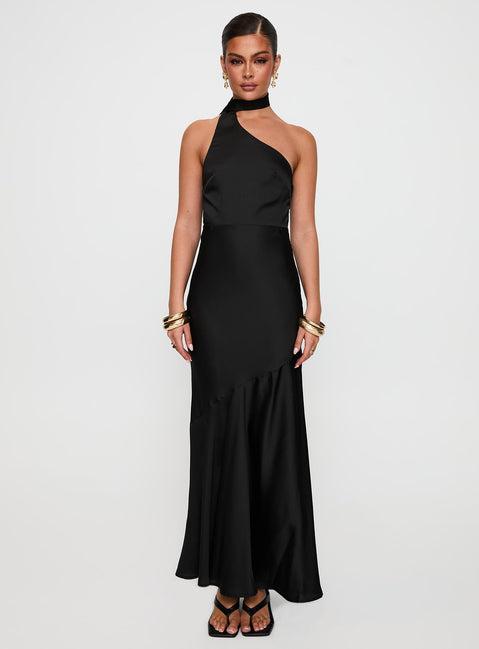 Elixaire Scarf Maxi Dress Black Product Image