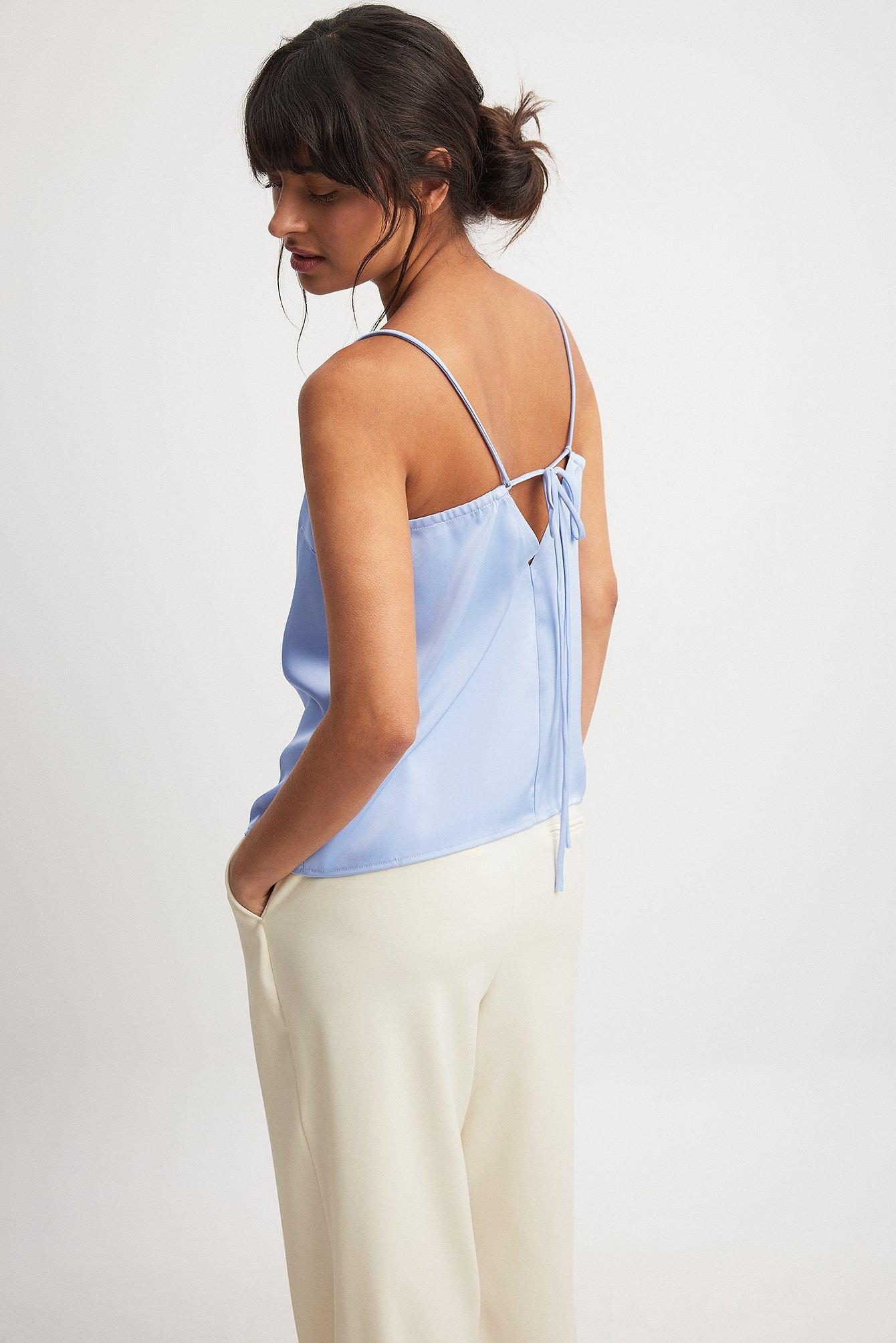 Tie Back Detail Satin Singlet Product Image