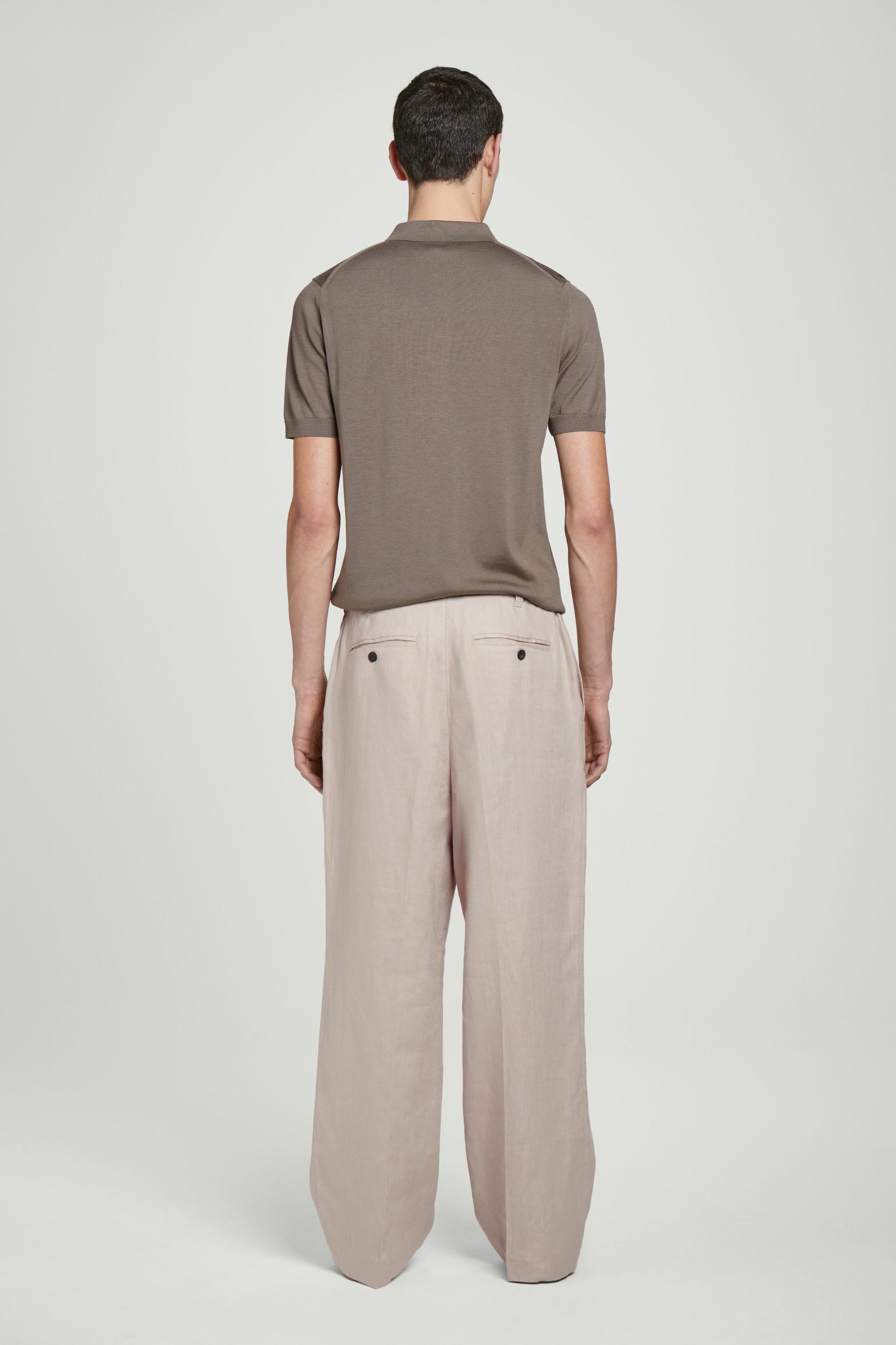FLUID LINEN WIDE-LEG PANTS Product Image