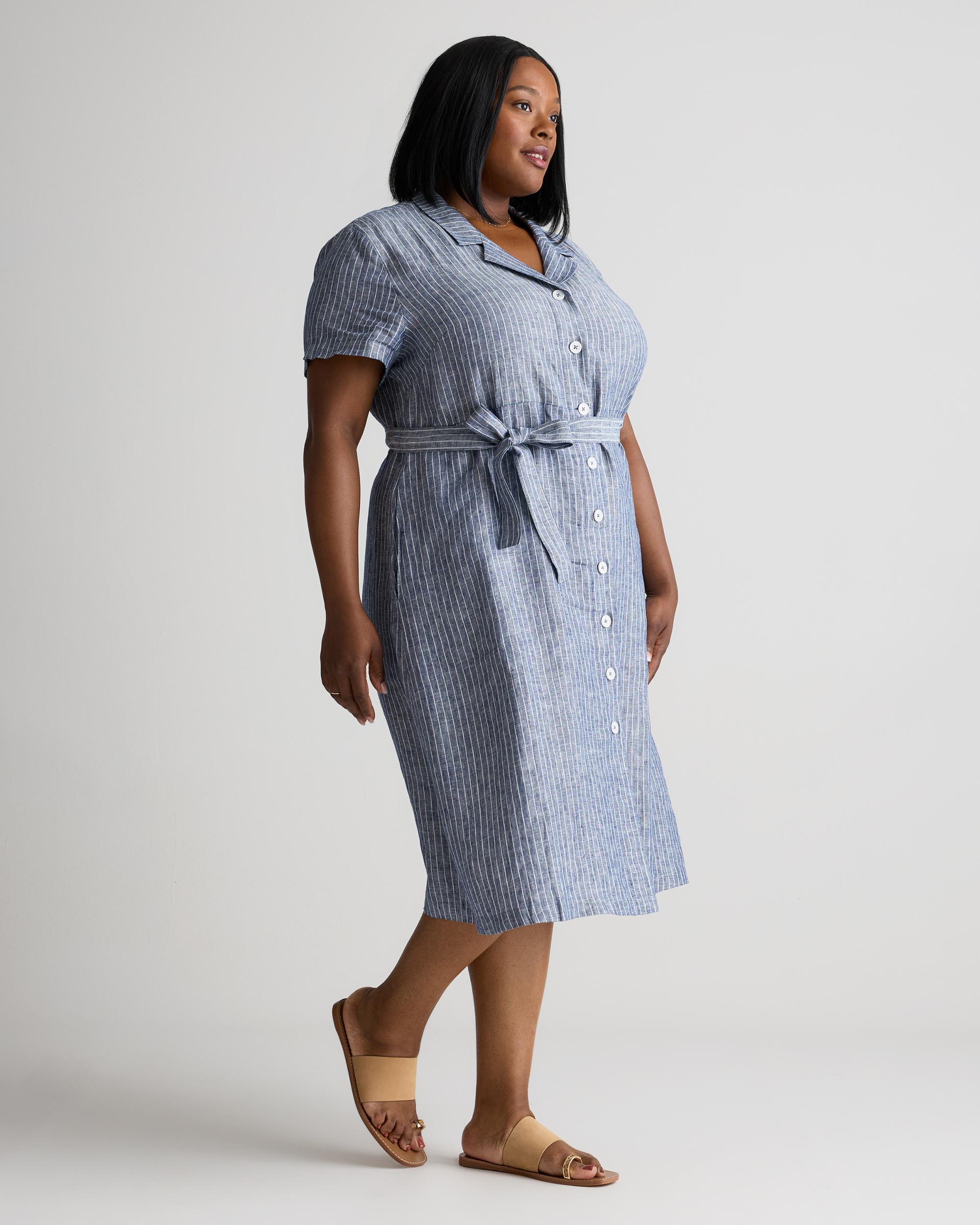 Quince | Women's 100% European Linen Button Front Dress Product Image