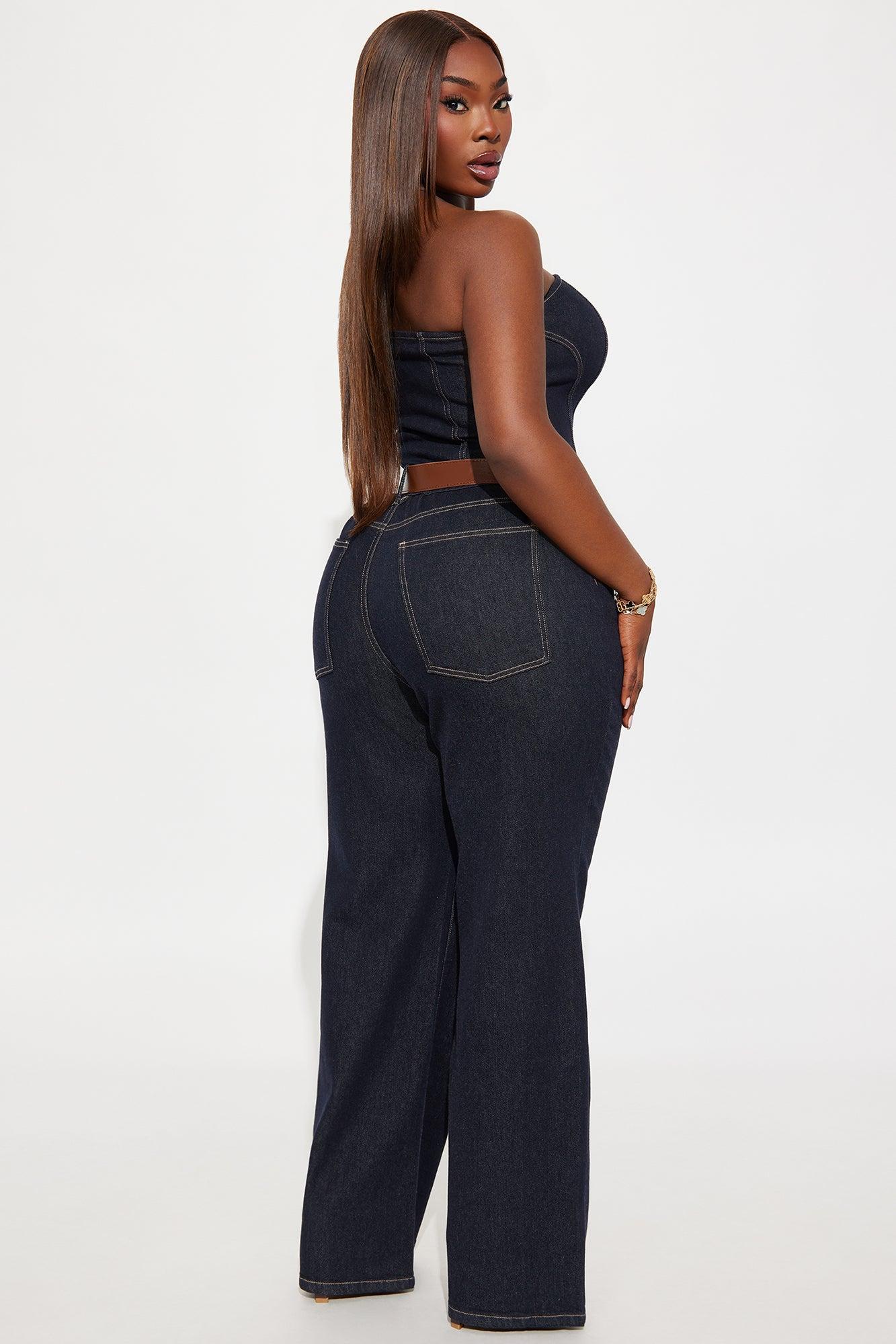 Western Babe Denim Pant Set - Dark Denim Female Product Image