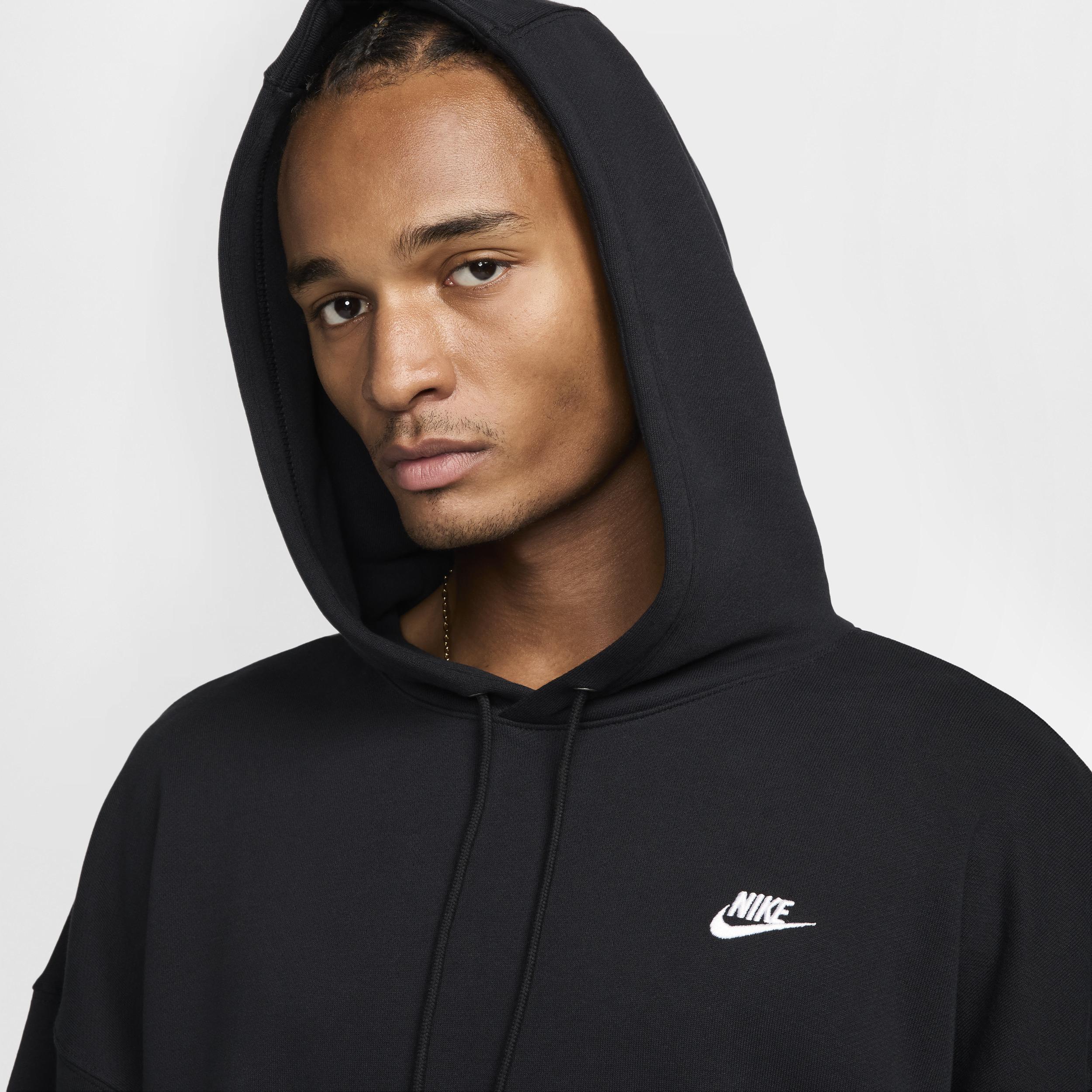 Nike Mens Club Fleece Oversized French Terry Pullover Hoodie | HJ1816-010 Product Image