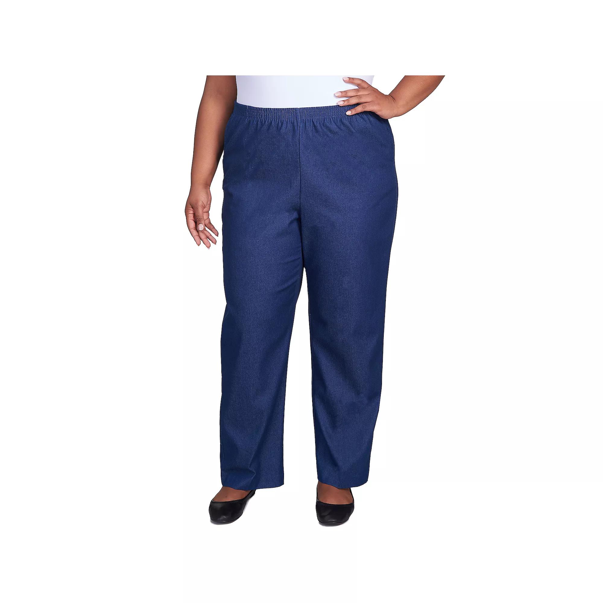 Plus Size Short Alfred Dunner Proportioned Pants, Womens Blue Product Image