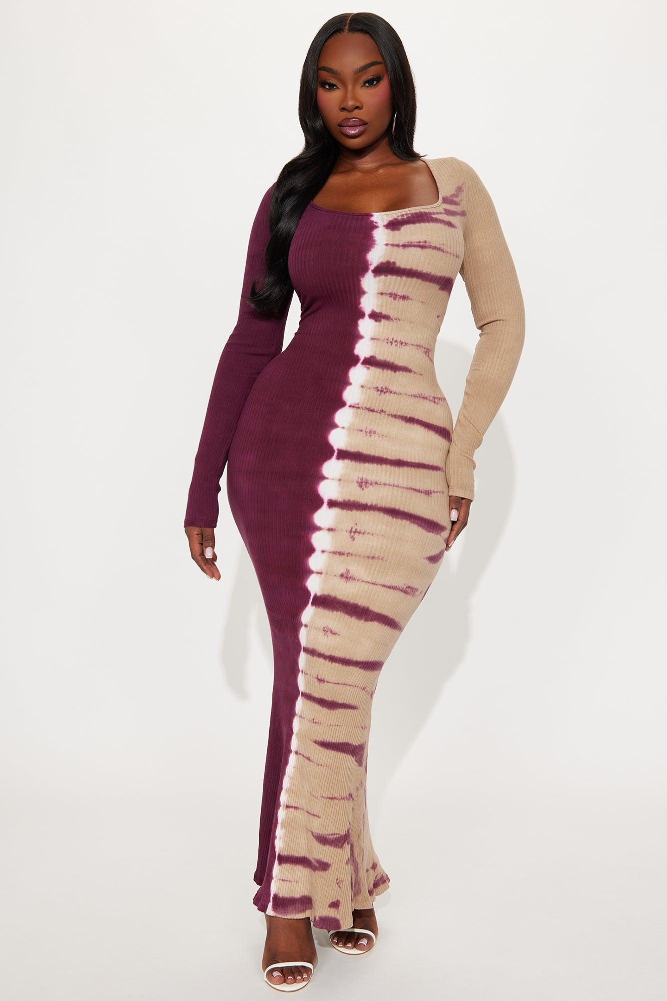 Emilia Tie Dye Ribbed Maxi Dress - Pink/combo Female Product Image