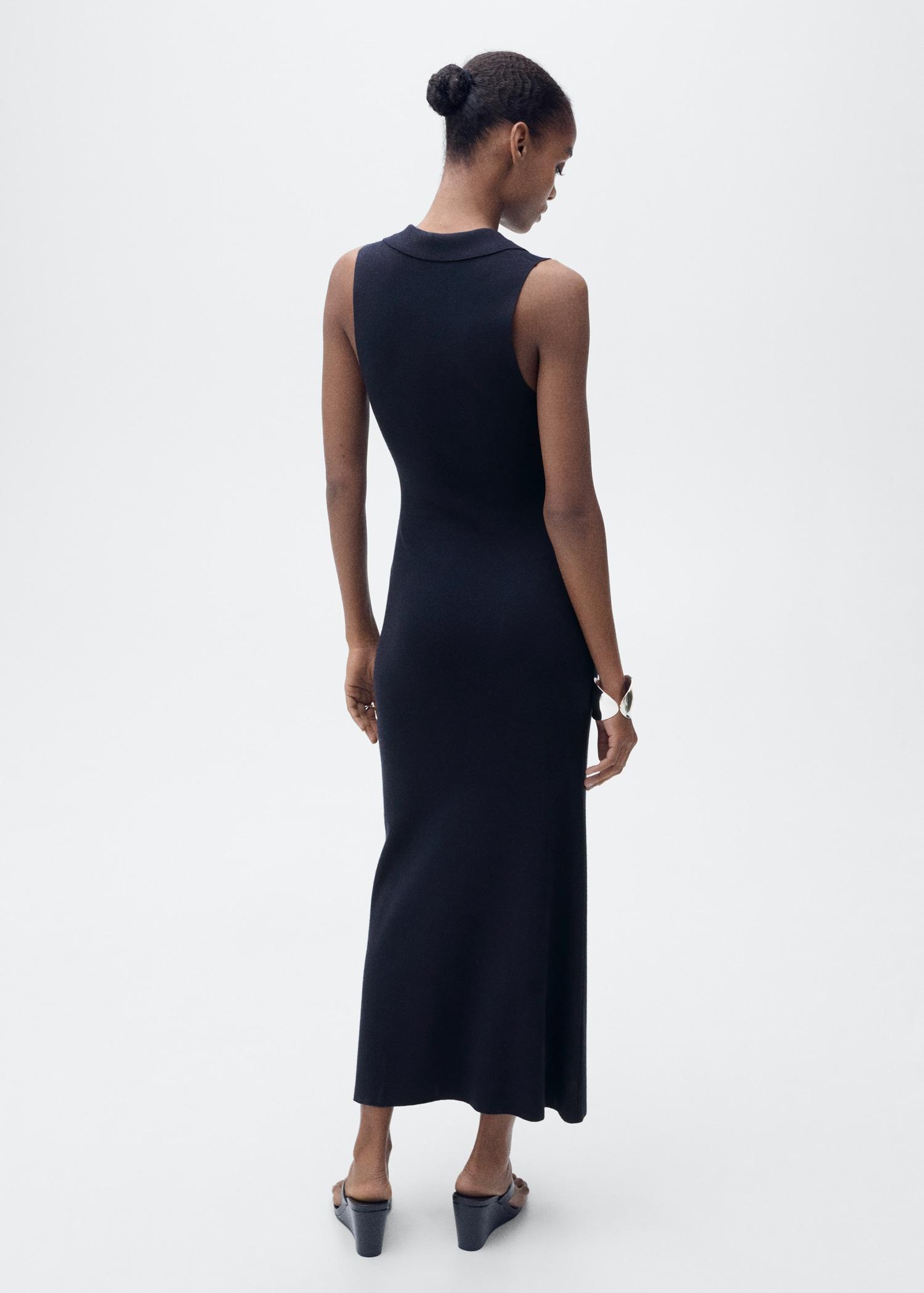 Knitted midi-dress with lapels - Women | MANGO USA Product Image