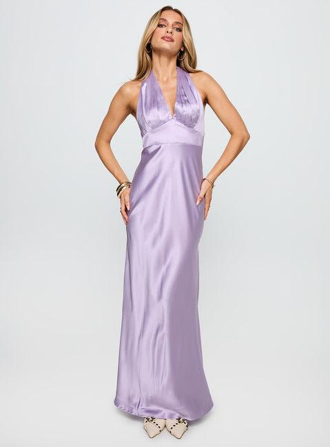 Big Screen Halter Maxi Dress Lilac Product Image