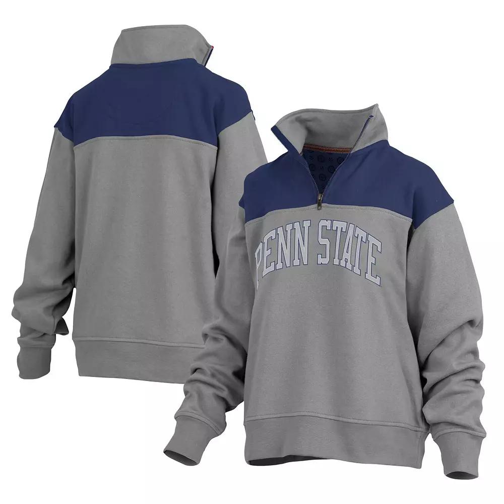 Women's Pressbox Gray Penn State Nittany Lions Avon Fleece Quarter-Zip Jacket, Size: Large, Grey Product Image