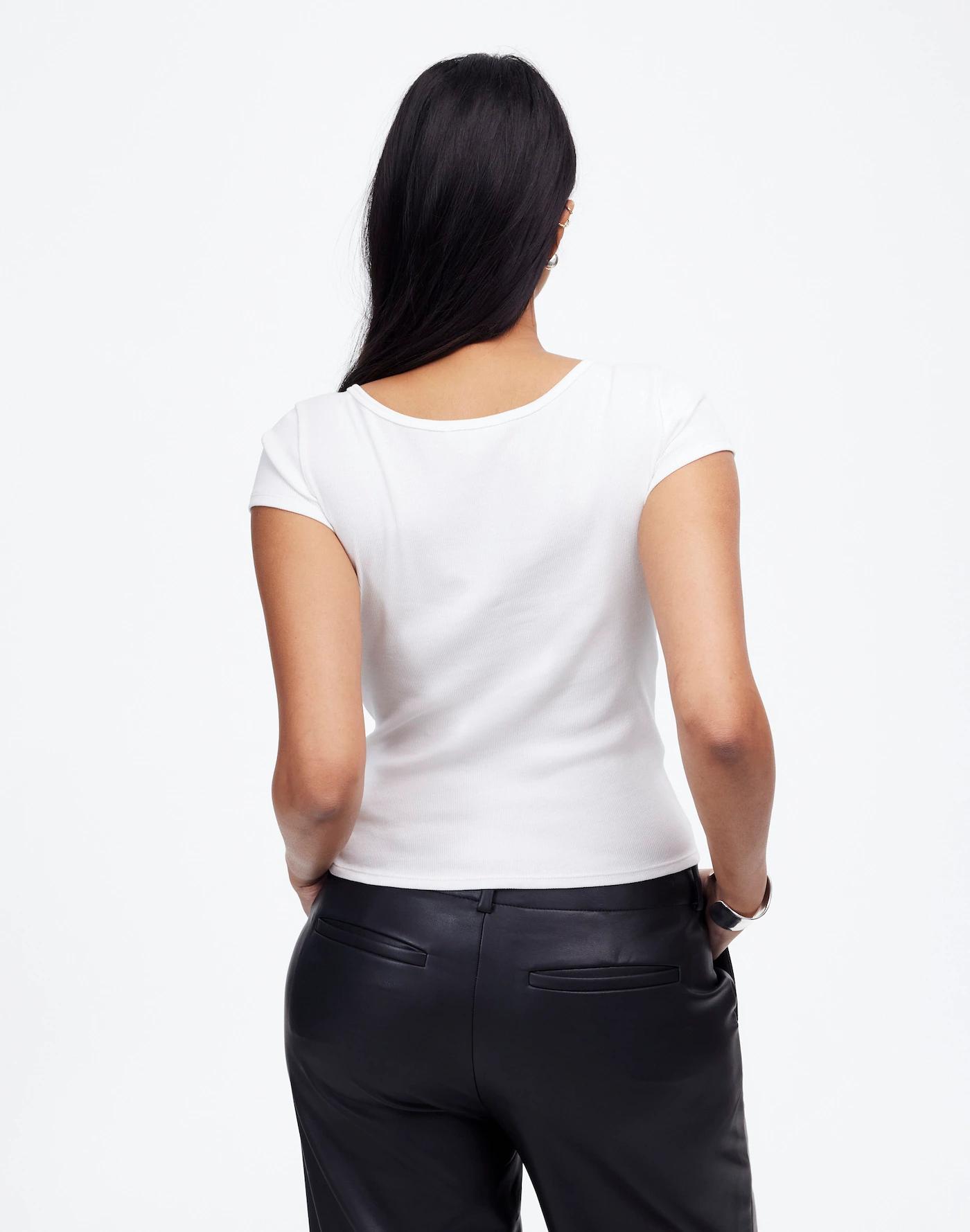 (Re)generative Cotton Ribbed Cap-Sleeve Tee Product Image