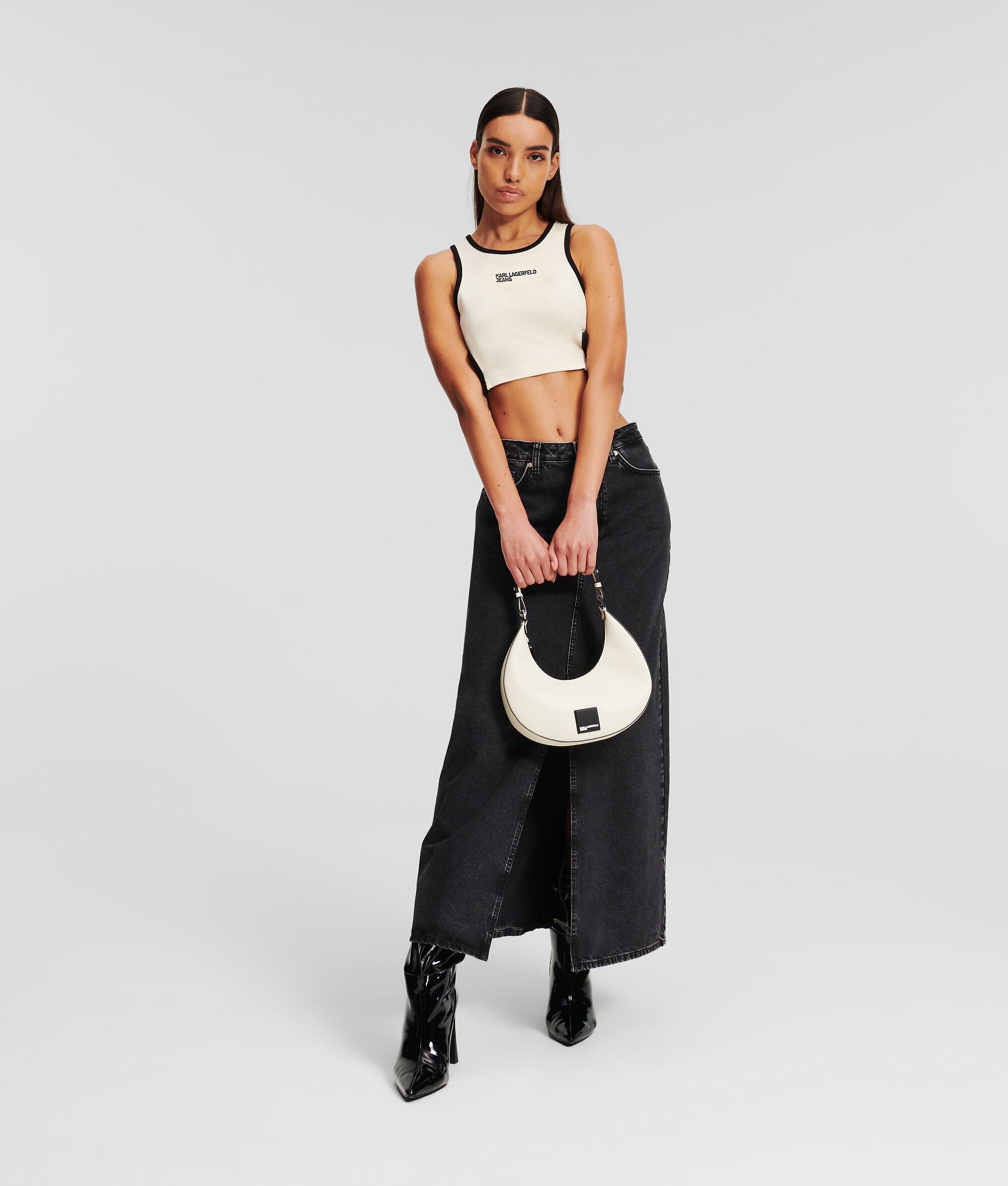 HIGH-RISE DENIM MAXI SKIRT Product Image