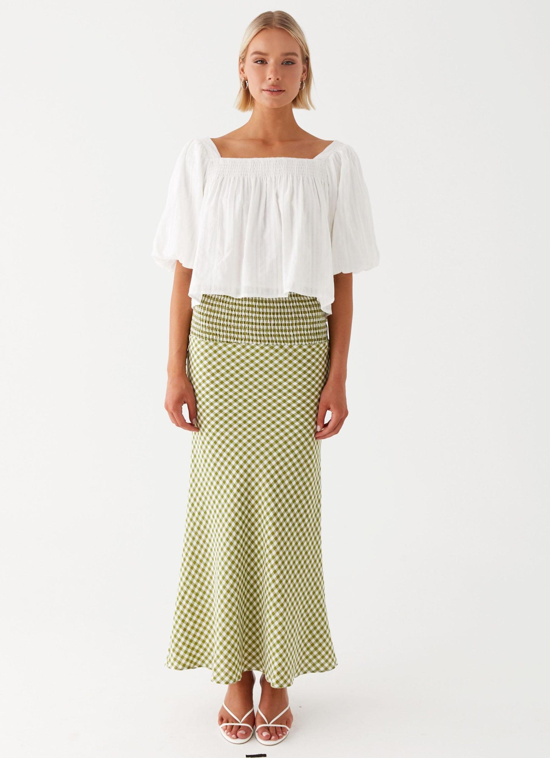 Tanika Puff Sleeve Top - White Product Image