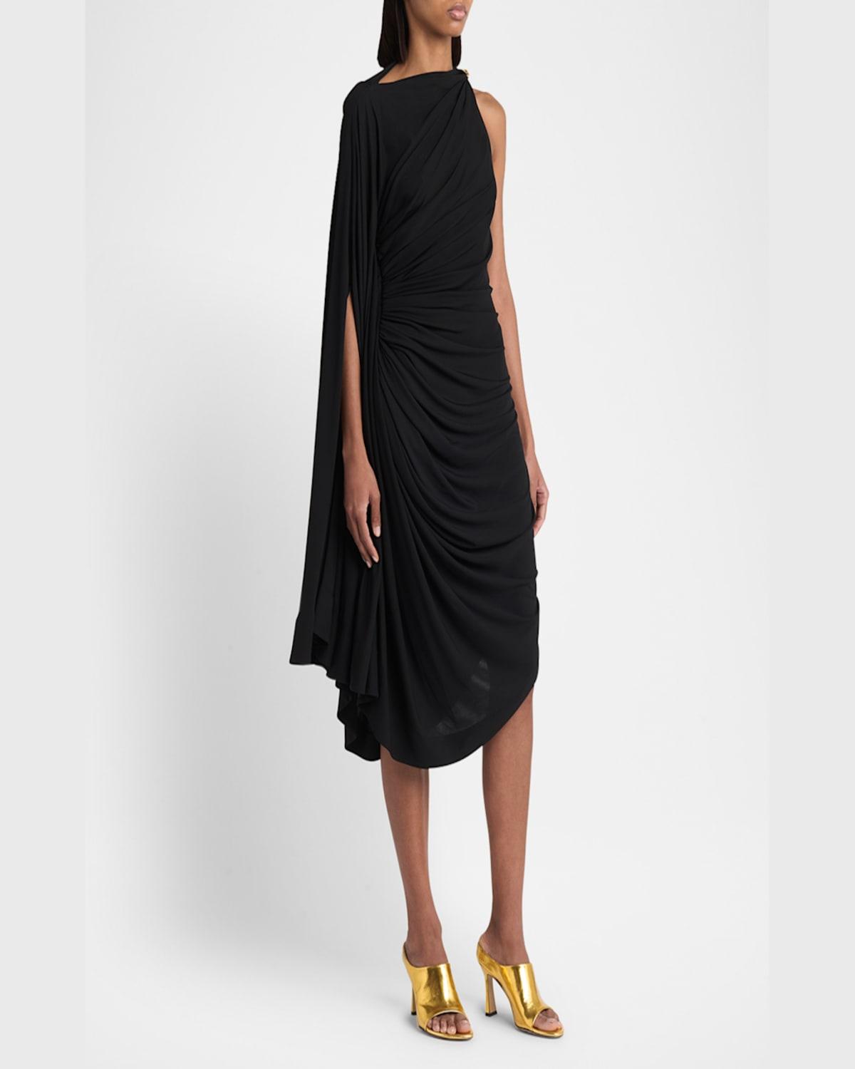 BOTTEGA VENETA Draped Dress In Black Product Image