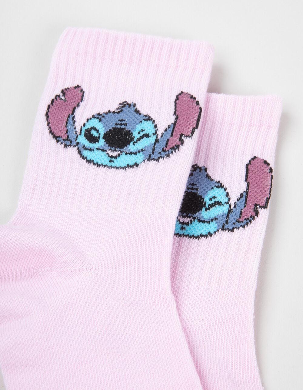 DISNEY Stitch 2 Pack Womens Lettuce Rib Mid Crew Socks - GRAY COMBO Product Image