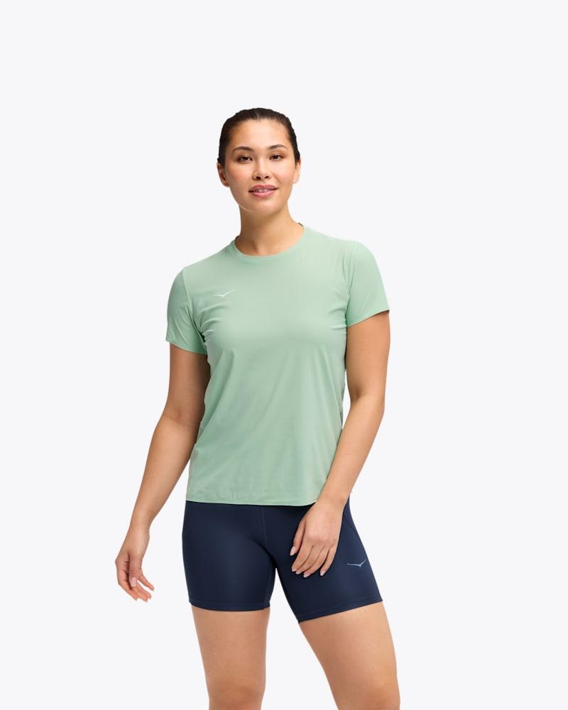 HOKA Womens Airolite Short Sleeve 2.0 Shirt in Rougearge Product Image