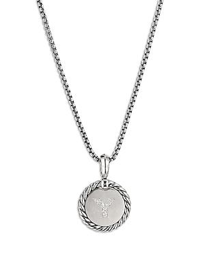 Womens Initial Charm Necklace in Sterling Silver Product Image