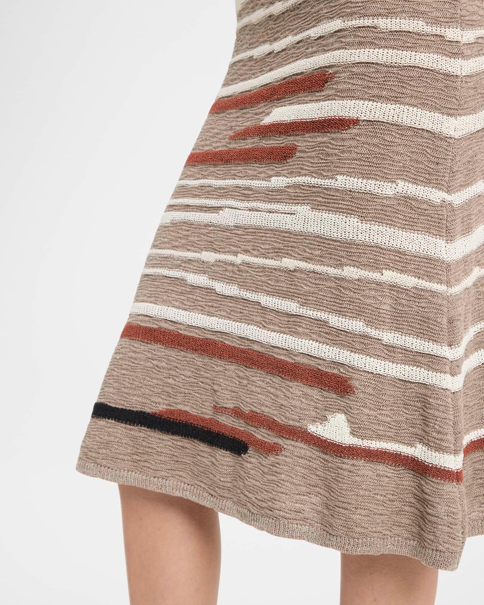 Linen-Cotton Intarsia Skirt Product Image