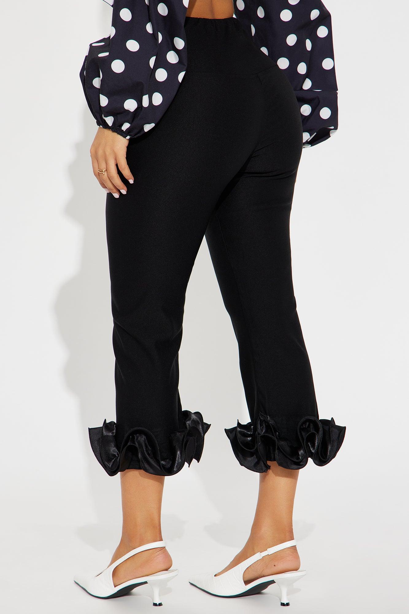 Lilibet Ruffle Capri Legging - Black Product Image